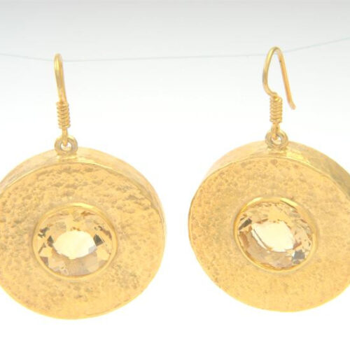 Beat Earrings with Citrine